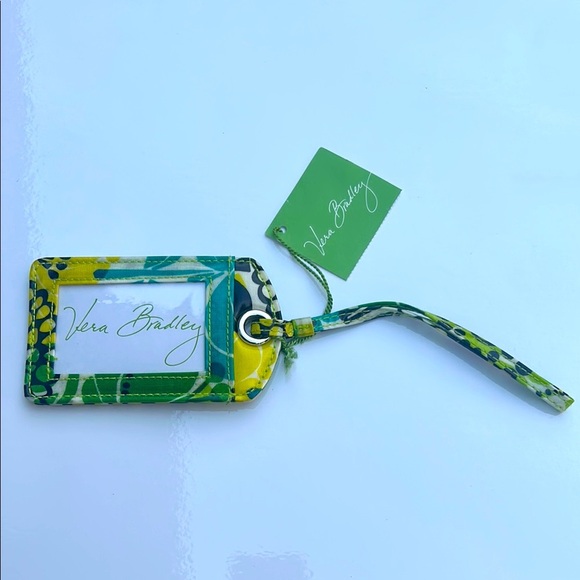 Vera Bradley Vibrant Green and Yellow Lime’s 🍋‍🟩 Up Luggage Tag NWT - Picture 1 of 3